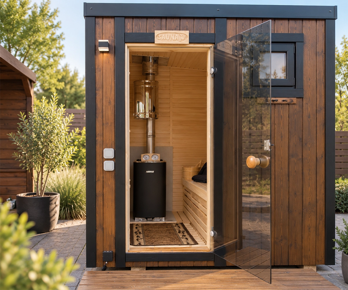 Jazz modern outdoor sauna near Grantham