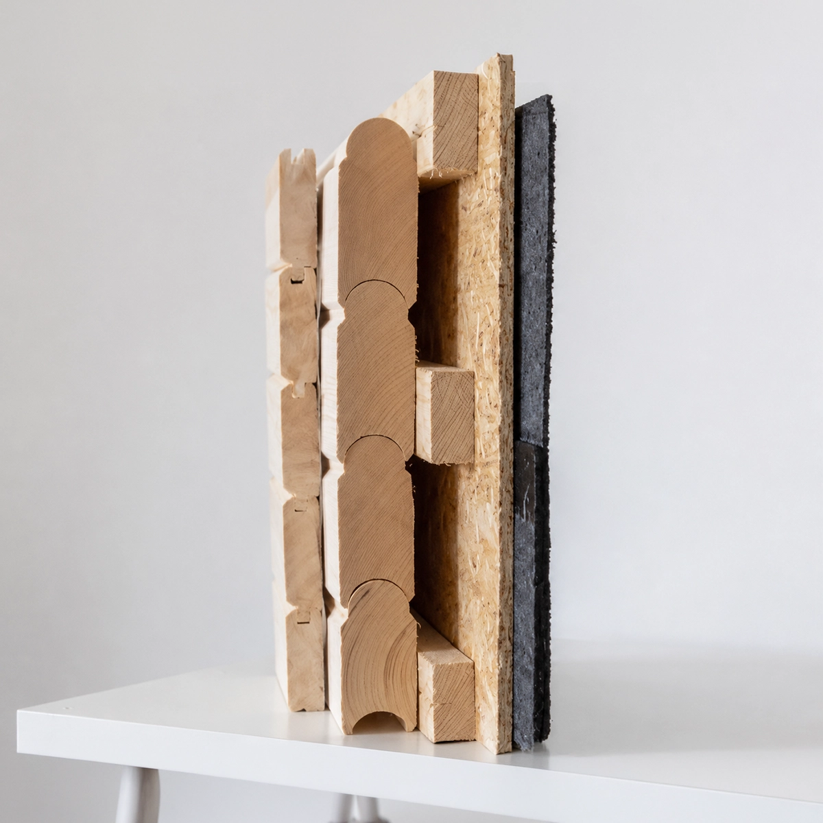 Substantial multi-layer sauna wall construction